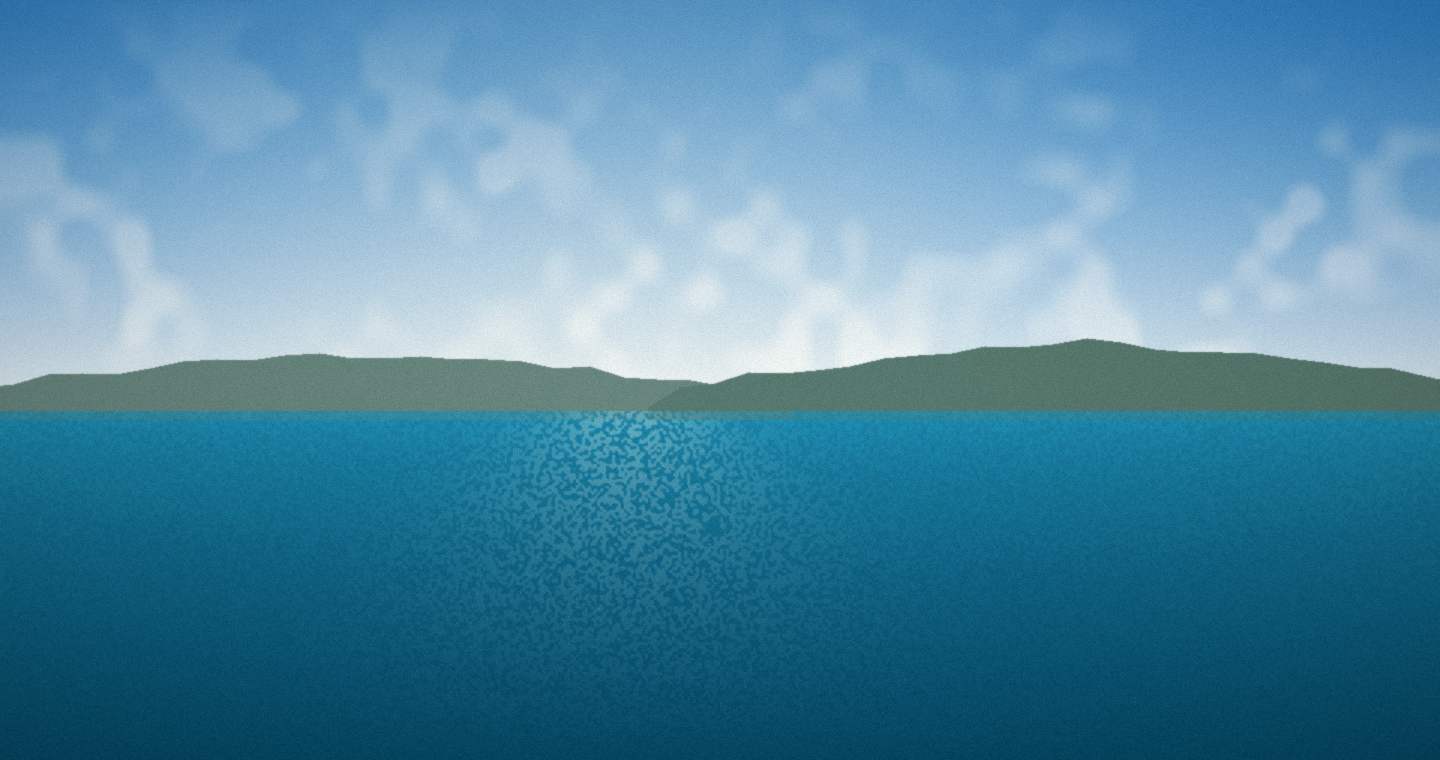Illustration standing in for Hawkesbury River and Cowan Creek: wooded banks closing in on either side over blue-green water in afternoon light